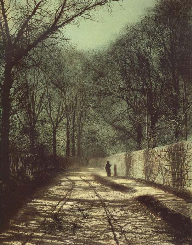 Tree Shadows on the Park Wall,Roundhay Park Leeds, Atkinson Grimshaw